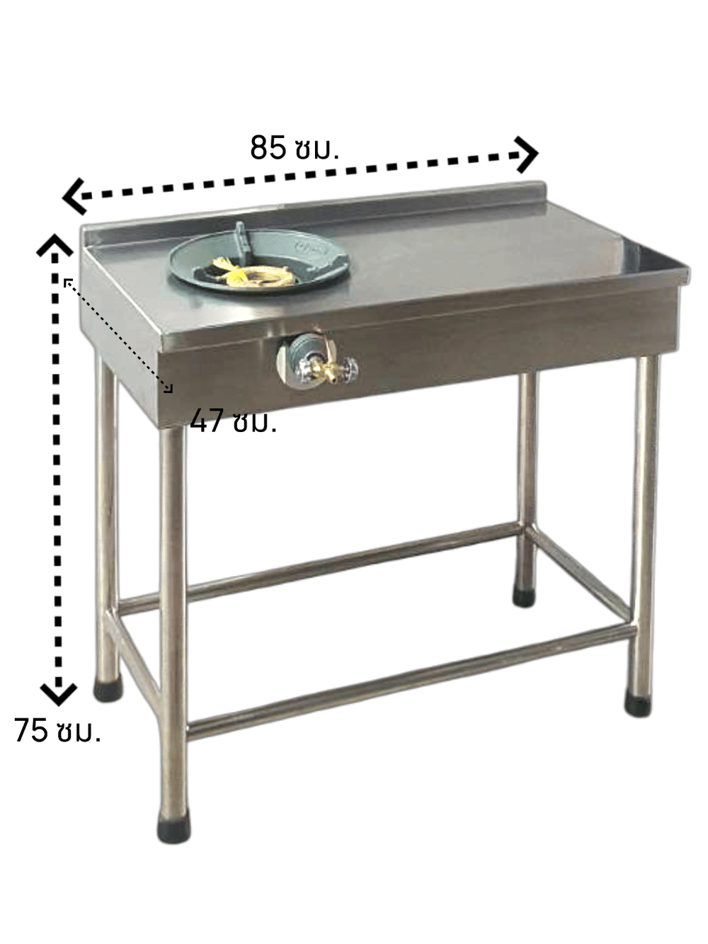 เตาแก๊ส+1ที่พักขวา MEETANG STAINLESS สแตนเลส304 ขนาด 47X85X75ซม._10
